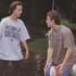 The brothers at home shooting hoops